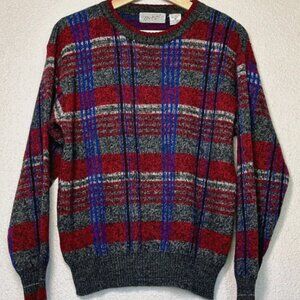 Vintage Method Wool Blend Crewneck Sweater Grey/Red/Blue/White - Men's Medium